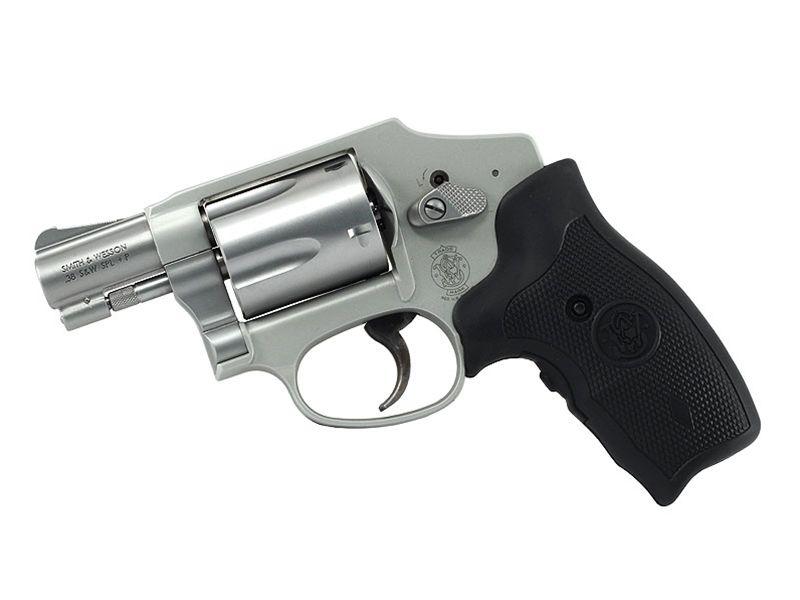 Smith & Wesson Model 642 Airweight Revolver, .38 Special, 1.88, Silver, Crimson Trace Lasergrip