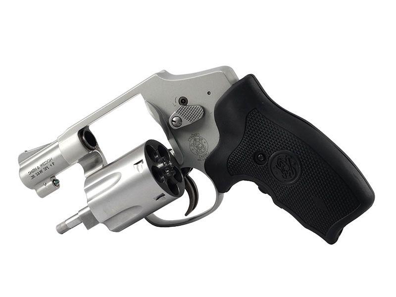 Smith & Wesson Model 642 Airweight Revolver, .38 Special, 1.88, Silver, Crimson Trace Lasergrip