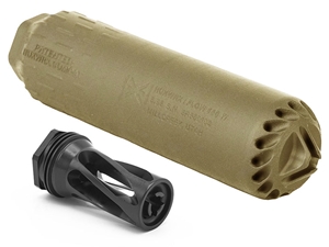 HuxWrx Flow 556 Ti Suppressor w/ Flash Hider-QD 556, FDE